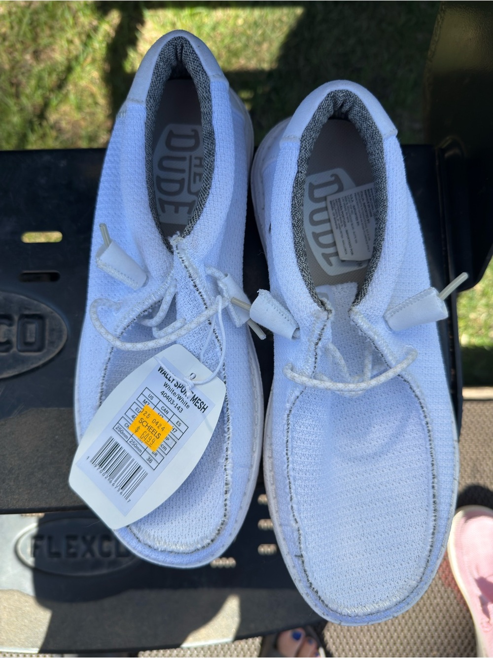Hey Dude Wally Sport Mesh Slip-Ons in White and Gray